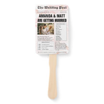 Anpassbare Zeitungs-Hochzeitslüfter