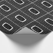 Anpassbare Zickzack Metallic/Silber (Monogramm) Geschenkpapier (Ecke)