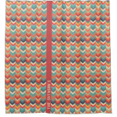 Anpassbare Zickzack Muster mit Retro-Farbblende Duschvorhang (Vorderseite)