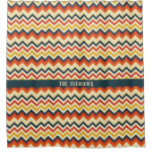 Anpassbare Zickzack Muster mit Retro-Farbblende Duschvorhang (Vorderseite)