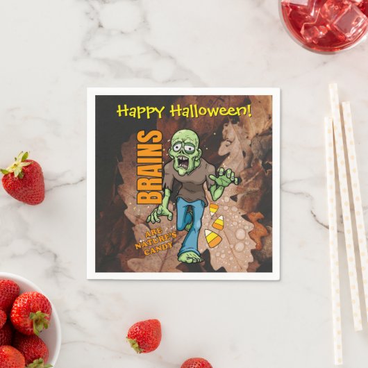 Anpassbare Zombie Halloween Paper Napkins Serviette (Beispiel)