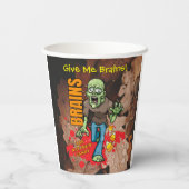 Anpassbare Zombie Halloween-Papierups Pappbecher (Rückseite)