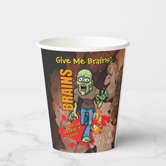Anpassbare Zombie Halloween-Papierups Pappbecher (Rückseite)