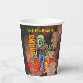 Anpassbare Zombie Halloween-Papierups Pappbecher (Vorderseite)