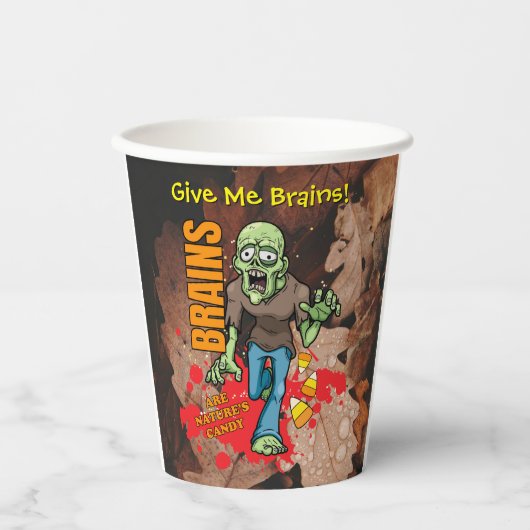 Anpassbare Zombie Halloween-Papierups Pappbecher (Vorderseite)