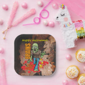 Anpassbare Zombie Halloween-Teller Pappteller (Party)