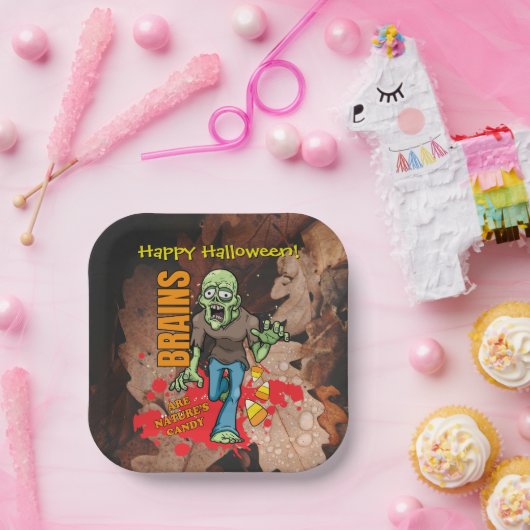 Anpassbare Zombie Halloween-Teller Pappteller (Party)