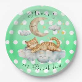 Anpassbarer 1. Geburtstag Pappteller