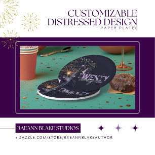 Anpassbarer 2026 Distressed Design Papier-Teller Pappteller