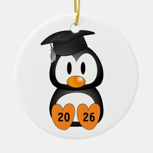 Anpassbarer Absolvent-Pinguin Keramik Ornament (Vorne)