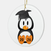Anpassbarer Absolvent-Pinguin Keramik Ornament (Links)