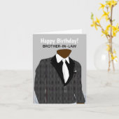 Anpassbarer Afro American Brother-in-law-Anzug C Karte (Gelbe Blume)