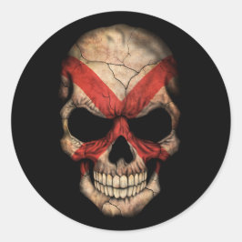 Anpassbarer Alabama-Flag-Schädel Runder Aufkleber