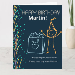 Anpassbarer Alles Gute zum Geburtstag Süßer Stri Karte
