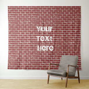 Anpassbarer Backsteinwand-Hintergrund Wandteppich