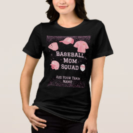 Anpassbarer Baseball-Mama-Squad-T - Shirt in Rosa