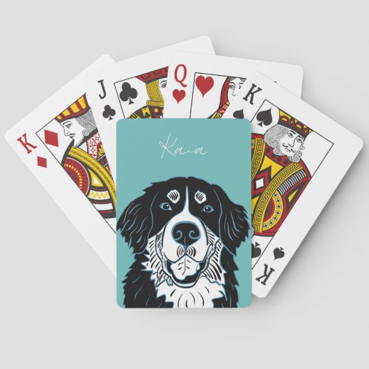 Anpassbarer Berner Sennenhund Spielkarten (Rückseite)