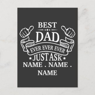 Anpassbarer bester Vater je nur den Namen des Kind Postkarte