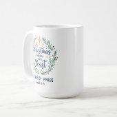 Anpassbarer Bibelvers Weihnachtskranz Kaffeetasse (Vorderseite Links)