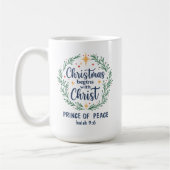 Anpassbarer Bibelvers Weihnachtskranz Kaffeetasse (Links)