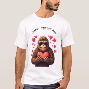 Anpassbarer Bigfoot und Valentinstag T-Shirt