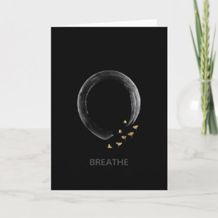 Anpassbarer BREATHE Zen Enso Kreis Ginkgo Kunst Karte
