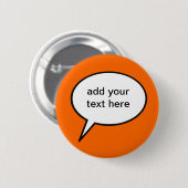 anpassbarer Cartoon-Sprechballon Button (Vorne & Hinten)