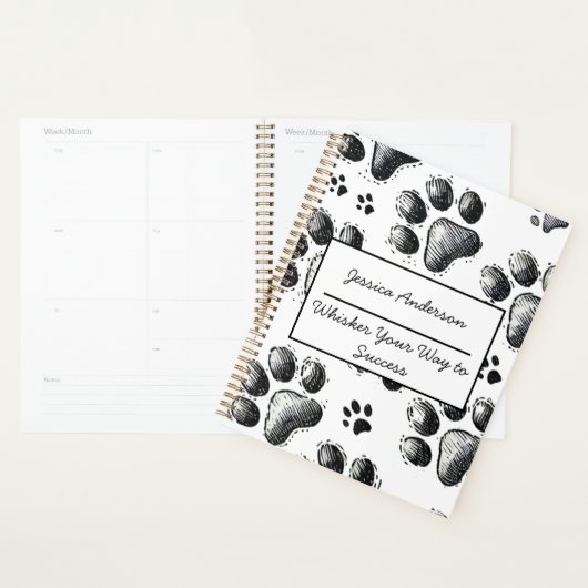 Anpassbarer Cat Lover Planner mit Paw Print Planer (Anzeige)