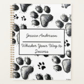 Anpassbarer Cat Lover Planner mit Paw Print Planer (Vorderseite)