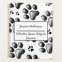 Anpassbarer Cat Lover Planner mit Paw Print