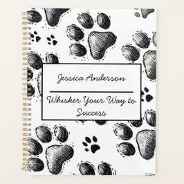 Anpassbarer Cat Lover Planner mit Paw Print Planer