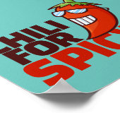 Anpassbarer Chili für scharfe Stoffe Poster (Ecke)