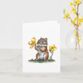 Anpassbarer Chipmunk Karte (Gelbe Blume)