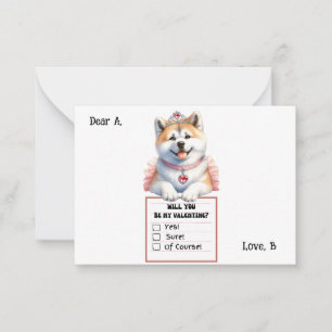 Anpassbarer Corgi-Welpe Valentinstag Mitteilungskarte
