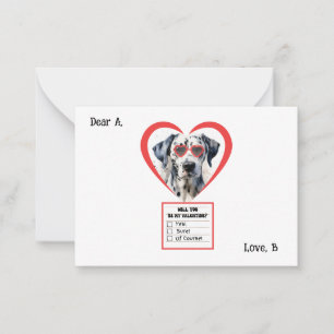 Anpassbarer Dalmatiner-Hund Valentinstag Mitteilungskarte