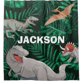 Anpassbarer Dinosaurier Kinder Dino Jurassic Trex  Duschvorhang