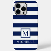 Anpassbarer dunkelblau-weißer Farbblock Case-Mate iPhone Hülle (Rückseite)