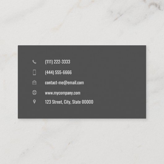 Anpassbarer einfacher QR-Code dunkel Visitenkarte (Rückseite)