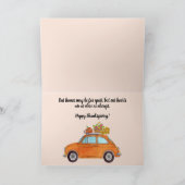 Anpassbarer Erntedank Orange Retro Fiat 500 Karte (Innenseite)