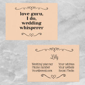 Anpassbarer Eventplaner für Hochzeiten Visitenkarte