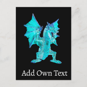 Anpassbarer Fantasy Aqua-Drache Postkarte