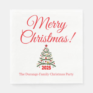 Anpassbarer festlicher Weihnachtsbaum-Weihnachts-L Serviette