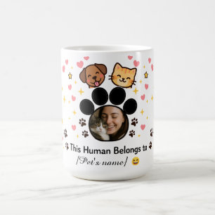 Anpassbarer Foto- & Namens-Haustierliebhaber-Beche Kaffeetasse