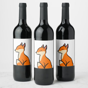 Anpassbarer Fox Weinetikett