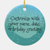 Anpassbarer froher Weihnachtsschneemann Keramik Ornament (Hinten)