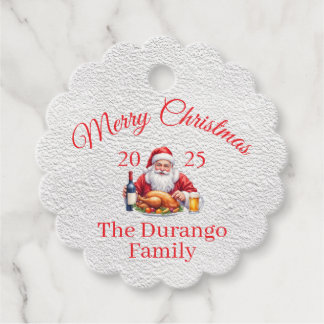 Anpassbarer fröhlicher Weihnachtsmann-Christmas-Sc Geschenkanhänger