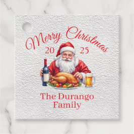 Anpassbarer fröhlicher Weihnachtsmann-Christmas-Sq Geschenkanhänger