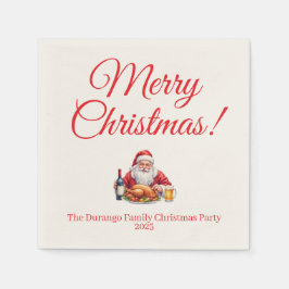 Anpassbarer fröhlicher Weihnachtsmann Weihnachtsfe Serviette