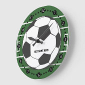 Anpassbarer Fußballball auf dem Feld Große Wanduhr (Winkel)