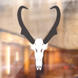 Anpassbarer Gabelbock-Schädel Fensteraufkleber